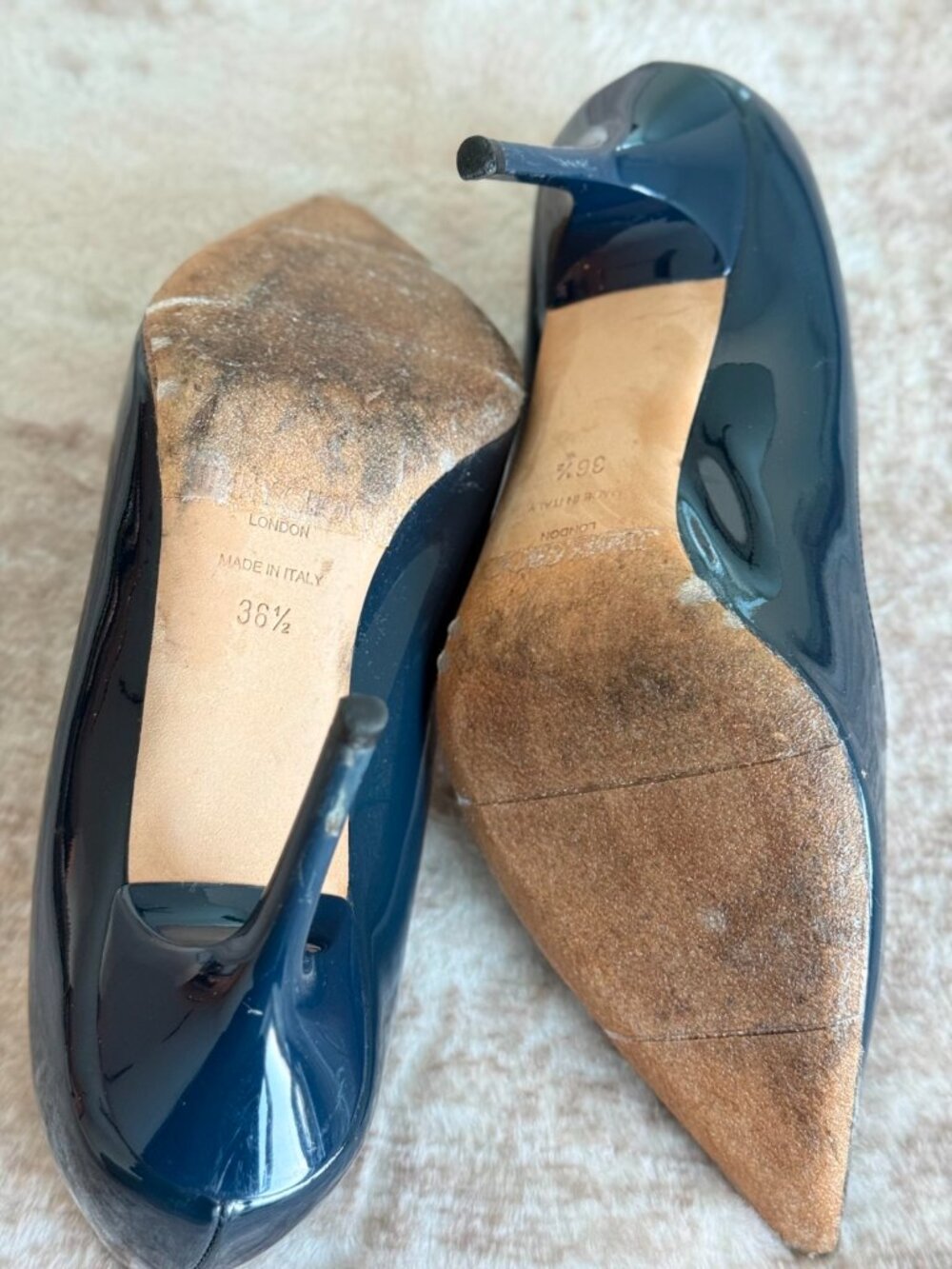 Jimmy Choo Agnes Navy Patent Leather Pumps - Picture 6 of 7